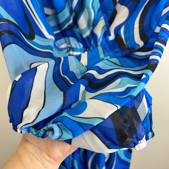 Sheer Psychedelic Dopamine Girl Maximalist Swirl Maxi Dress Plus Size Festival - Picture 12 of 13